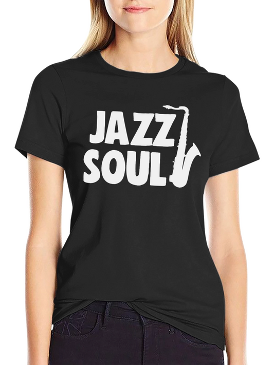 Jazz Soul Saxophone Graphic T-Shirt - Black