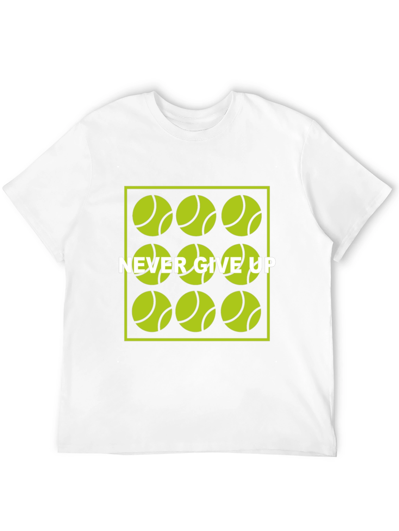 Never Give Up Tennis Ball Graphic T-Shirt