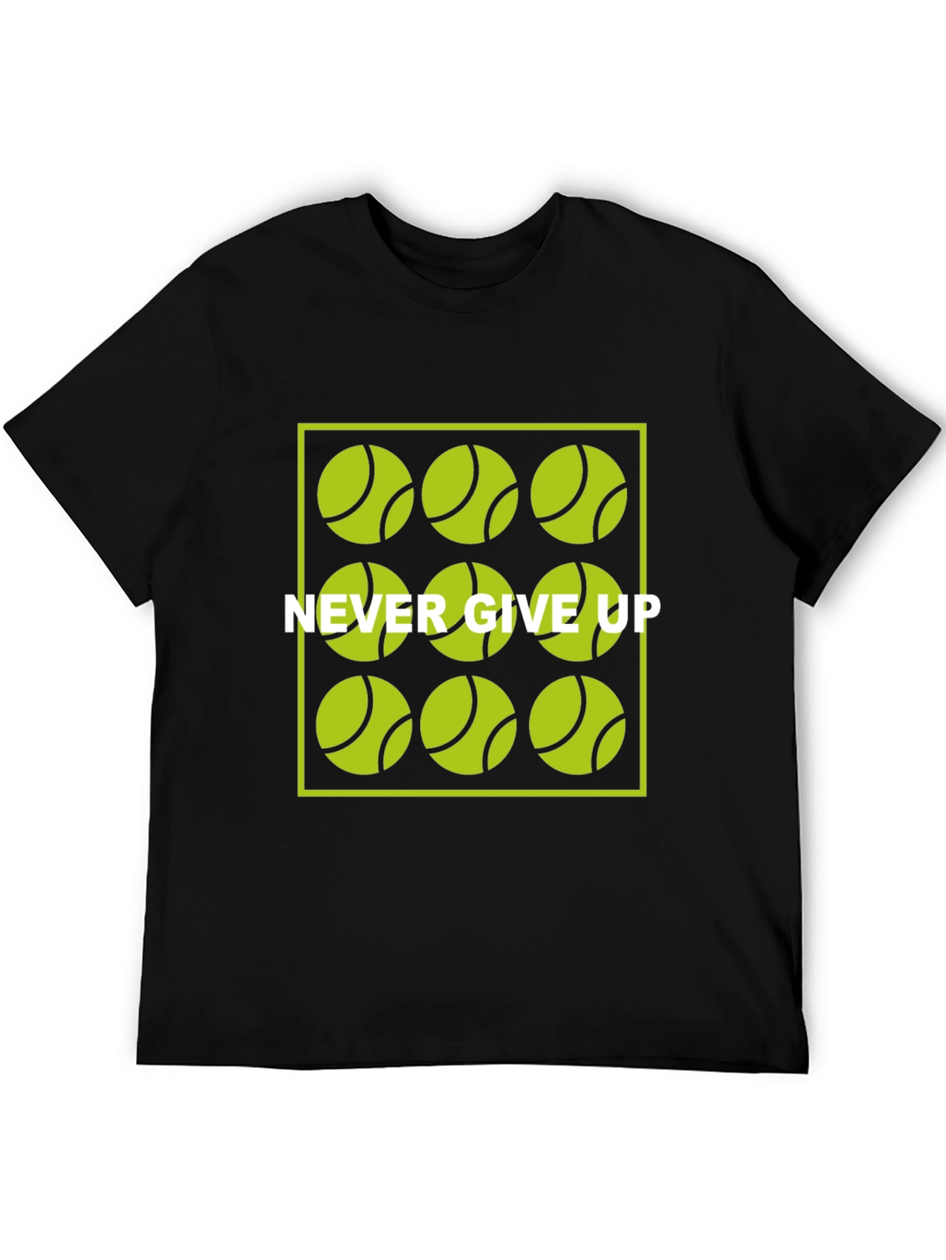 Never Give Up Tennis Ball Graphic T-Shirt