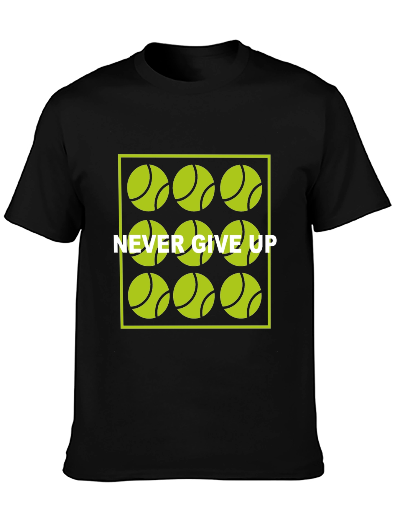 Never Give Up Tennis Ball Graphic T-Shirt