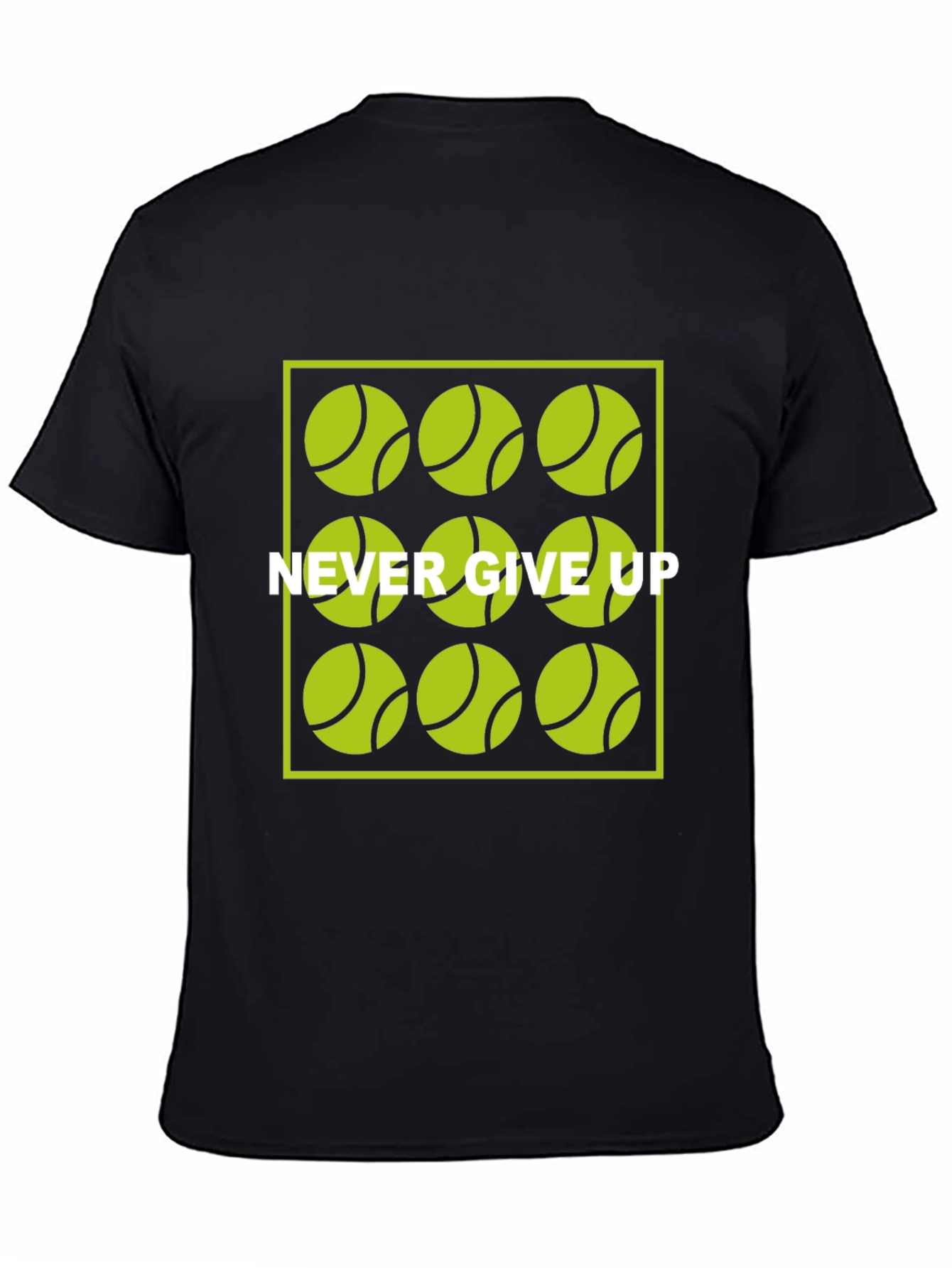 Never Give Up Tennis Ball Graphic T-Shirt