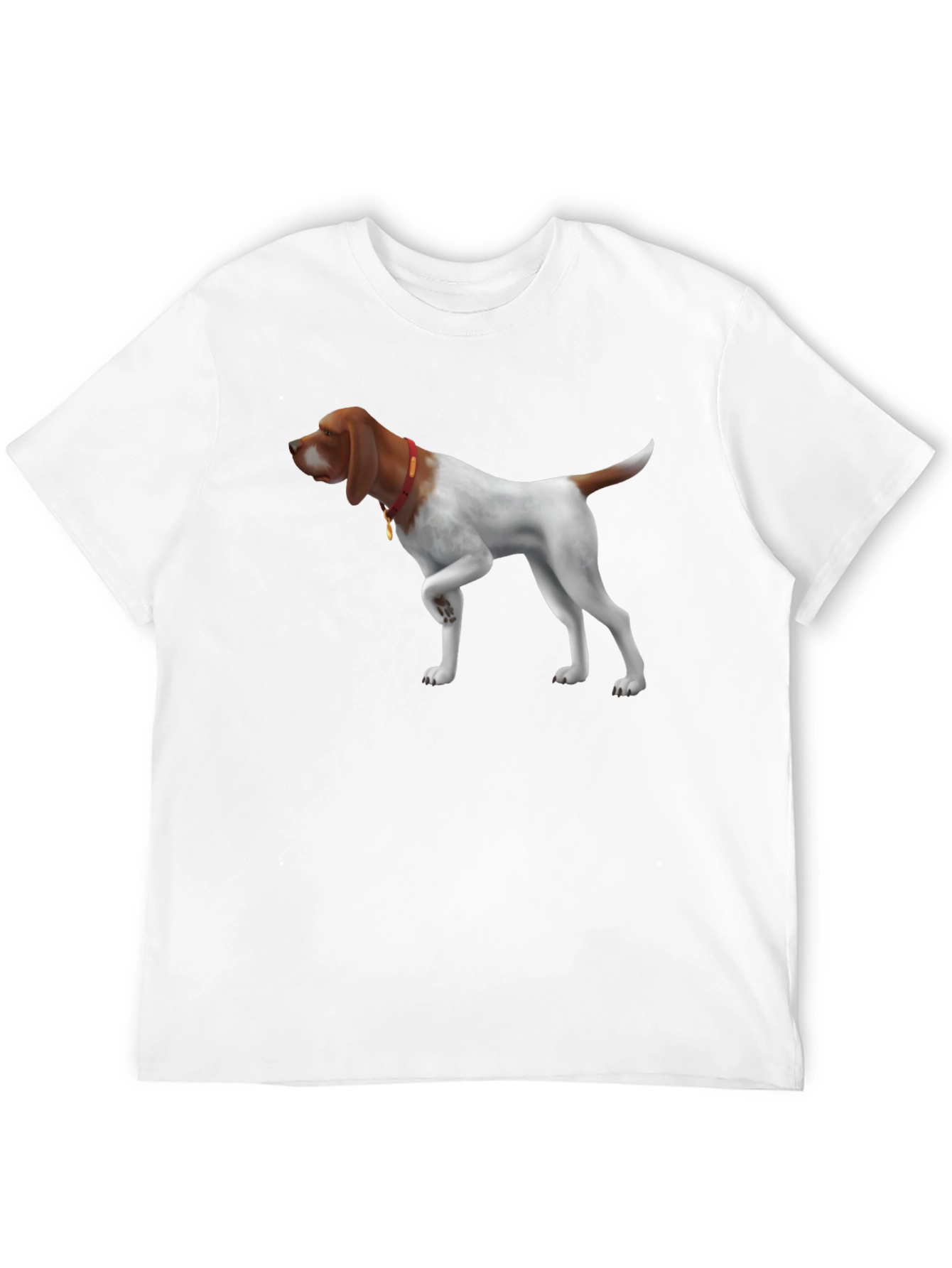 Dog Pointer Graphic Tee - Mens Black Cotton Shirt