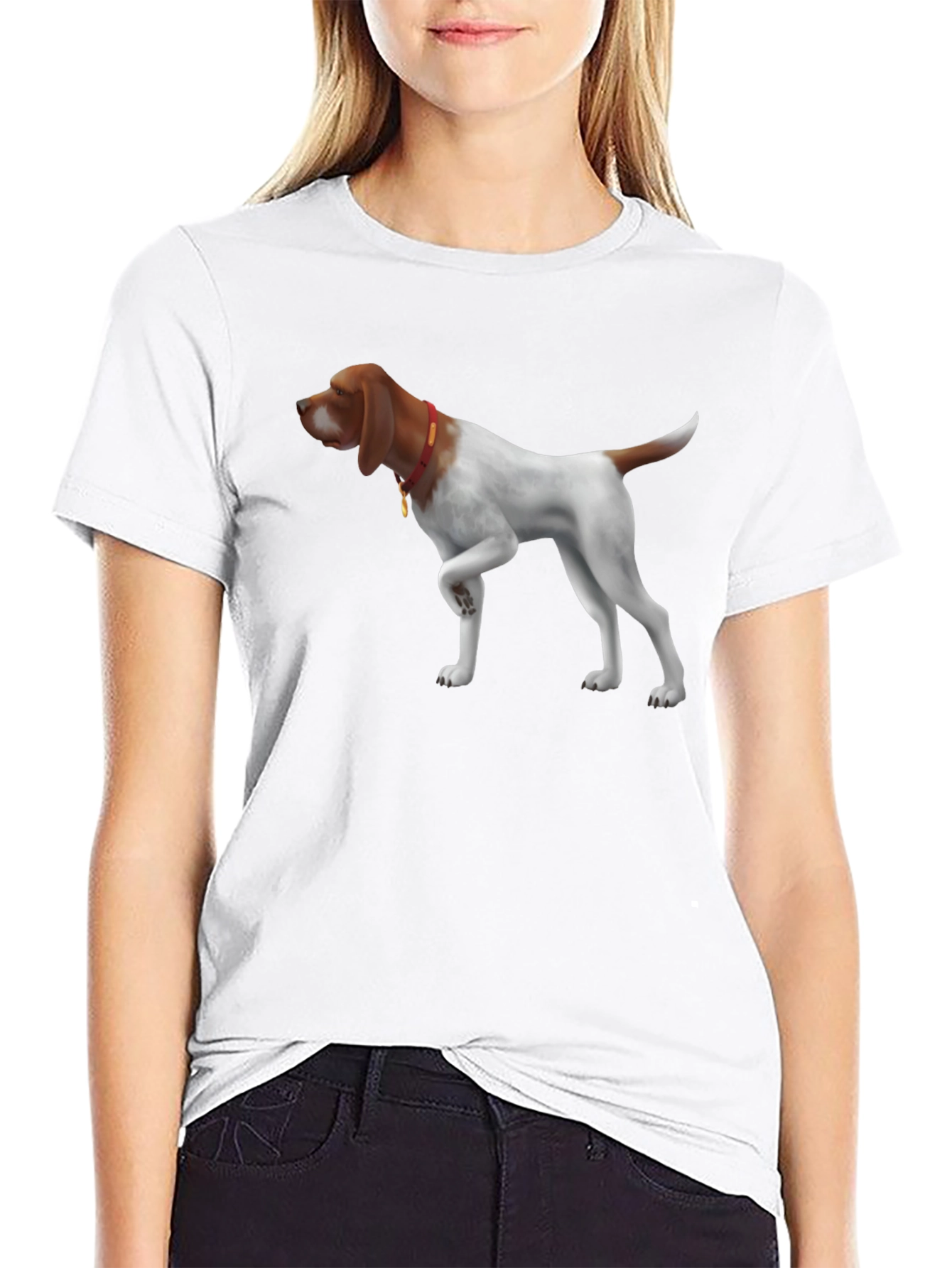 Dog Pointer Graphic Tee - Mens Black Cotton Shirt