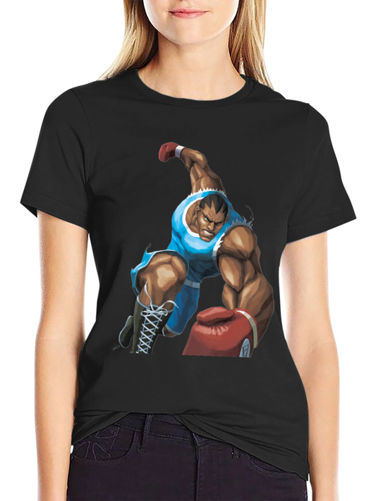 Bald Boxer Punch Out Style Black T-Shirt