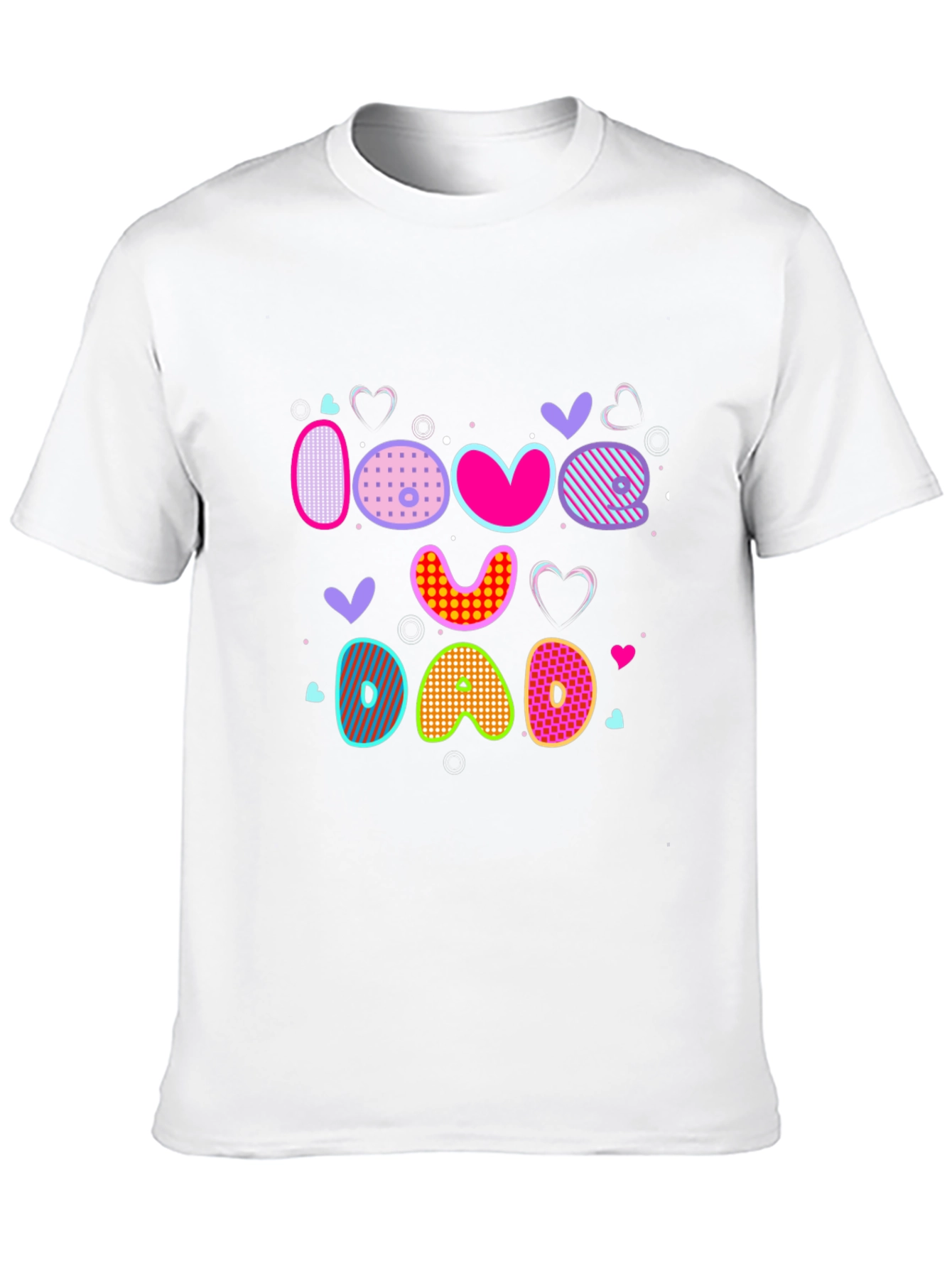I Love Dad Graphic Print Black T-Shirt