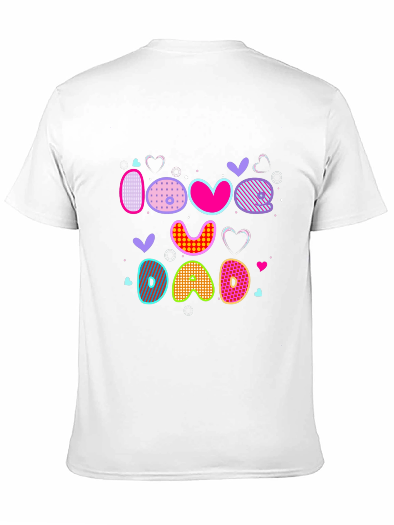 I Love Dad Graphic Print Black T-Shirt