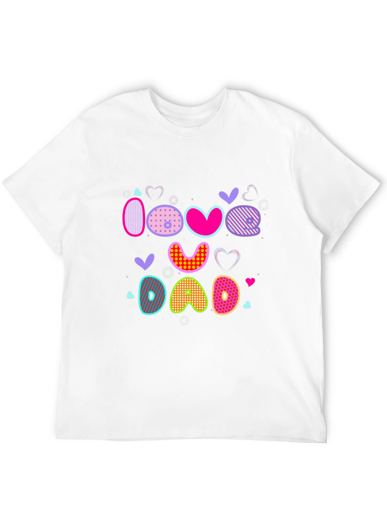 I Love Dad Graphic Print Black T-Shirt