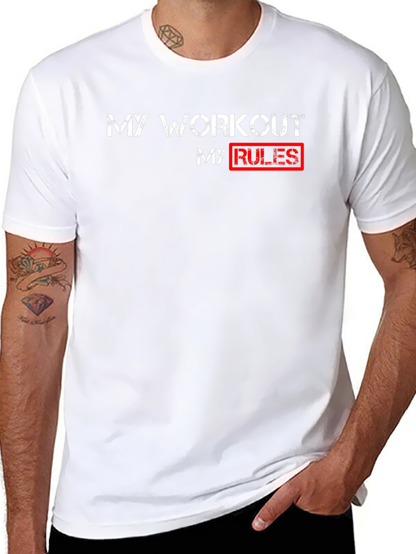 Workout Rules T-Shirt - Black Cotton Gym Tee