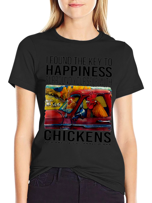 Chicken Truck Graphic Tee - Found the Key to Happiness!