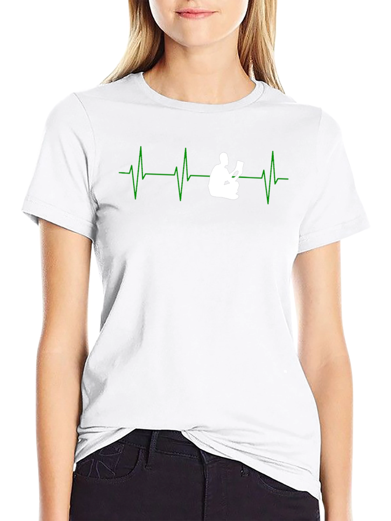 Book Lover Heartbeat Graphic T-Shirt