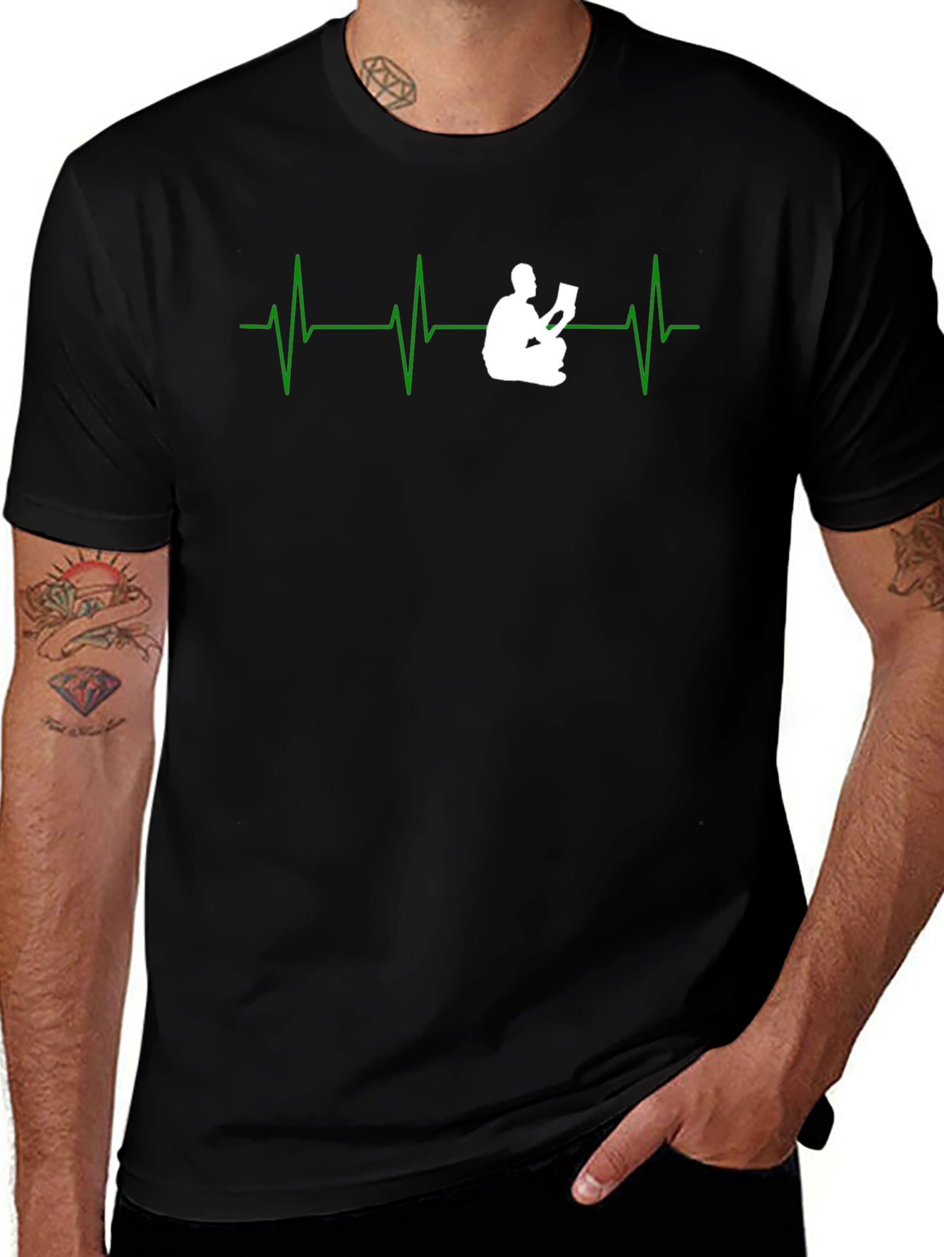 Book Lover Heartbeat Graphic T-Shirt