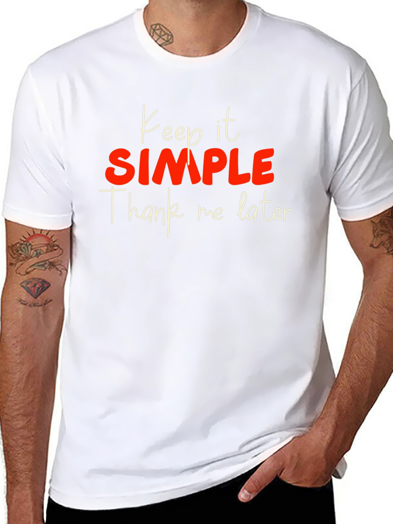 Keep it Simple Mens Black Graphic Tee