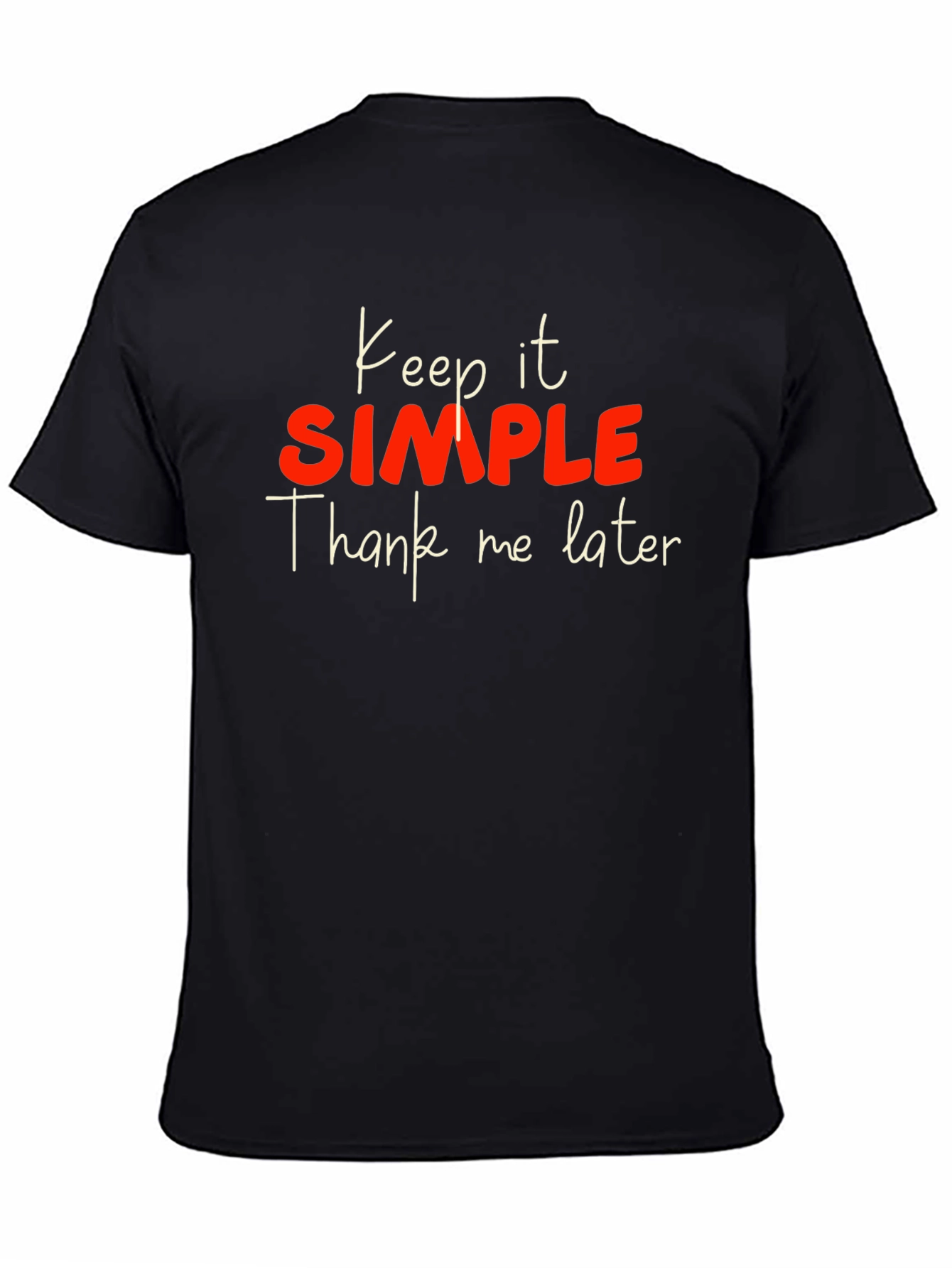 Keep it Simple Mens Black Graphic Tee