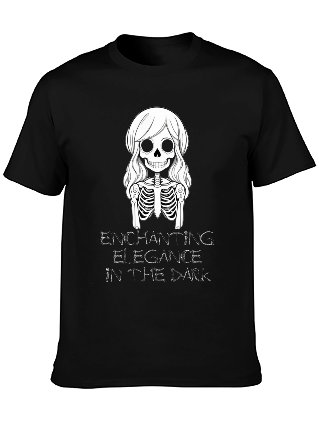 Enchanting Elegance Skeleton Graphic T-Shirt