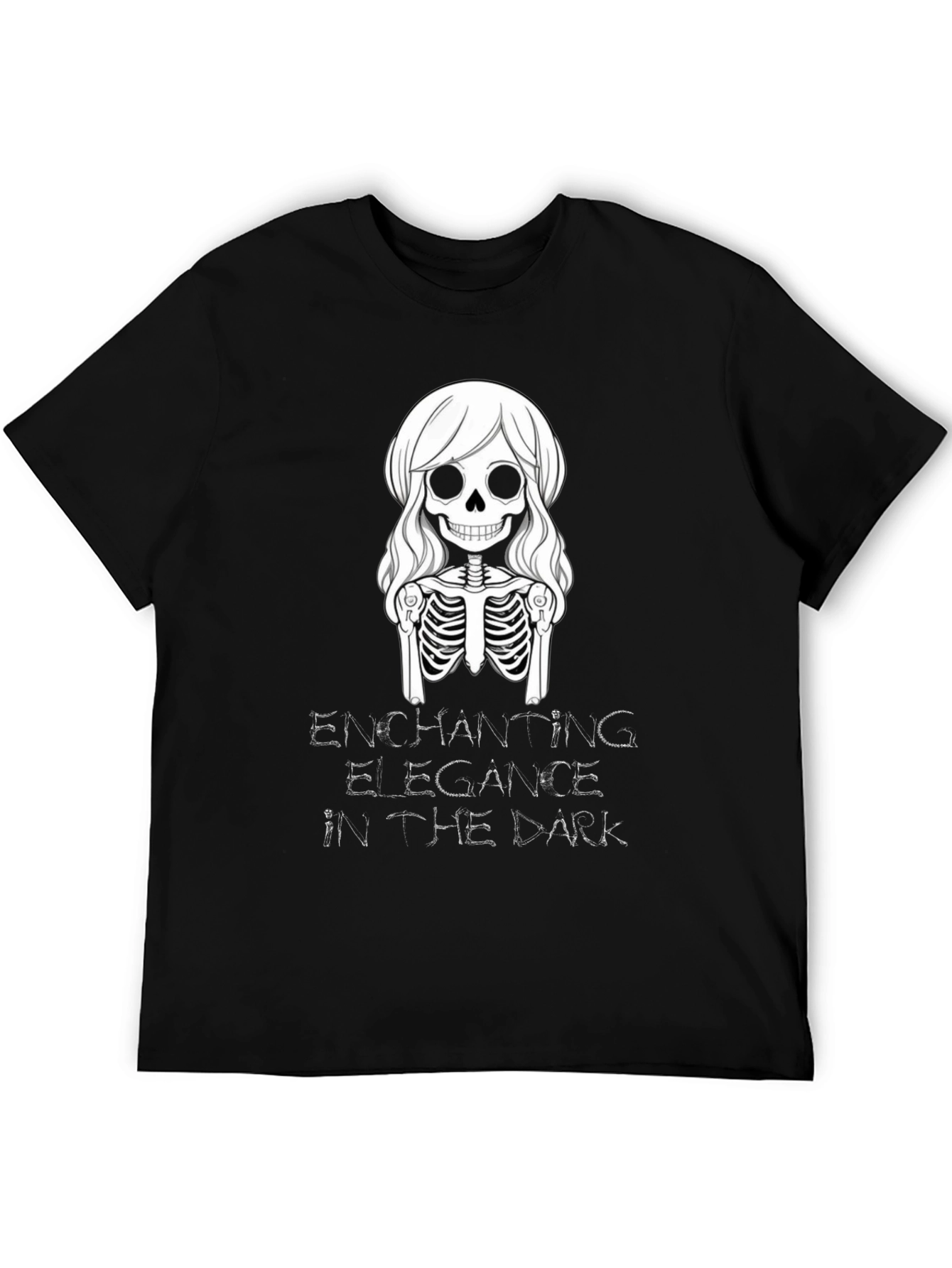 Enchanting Elegance Skeleton Graphic T-Shirt