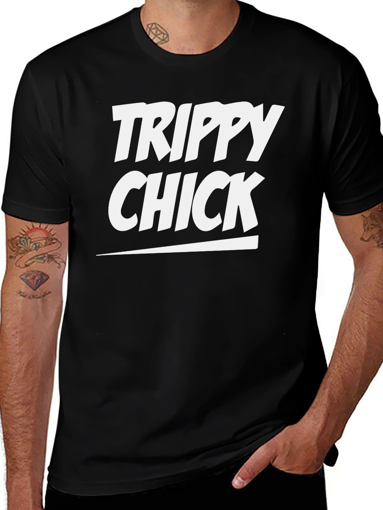 Trippy Chick Graphic Tee - Unisex Black T-Shirt