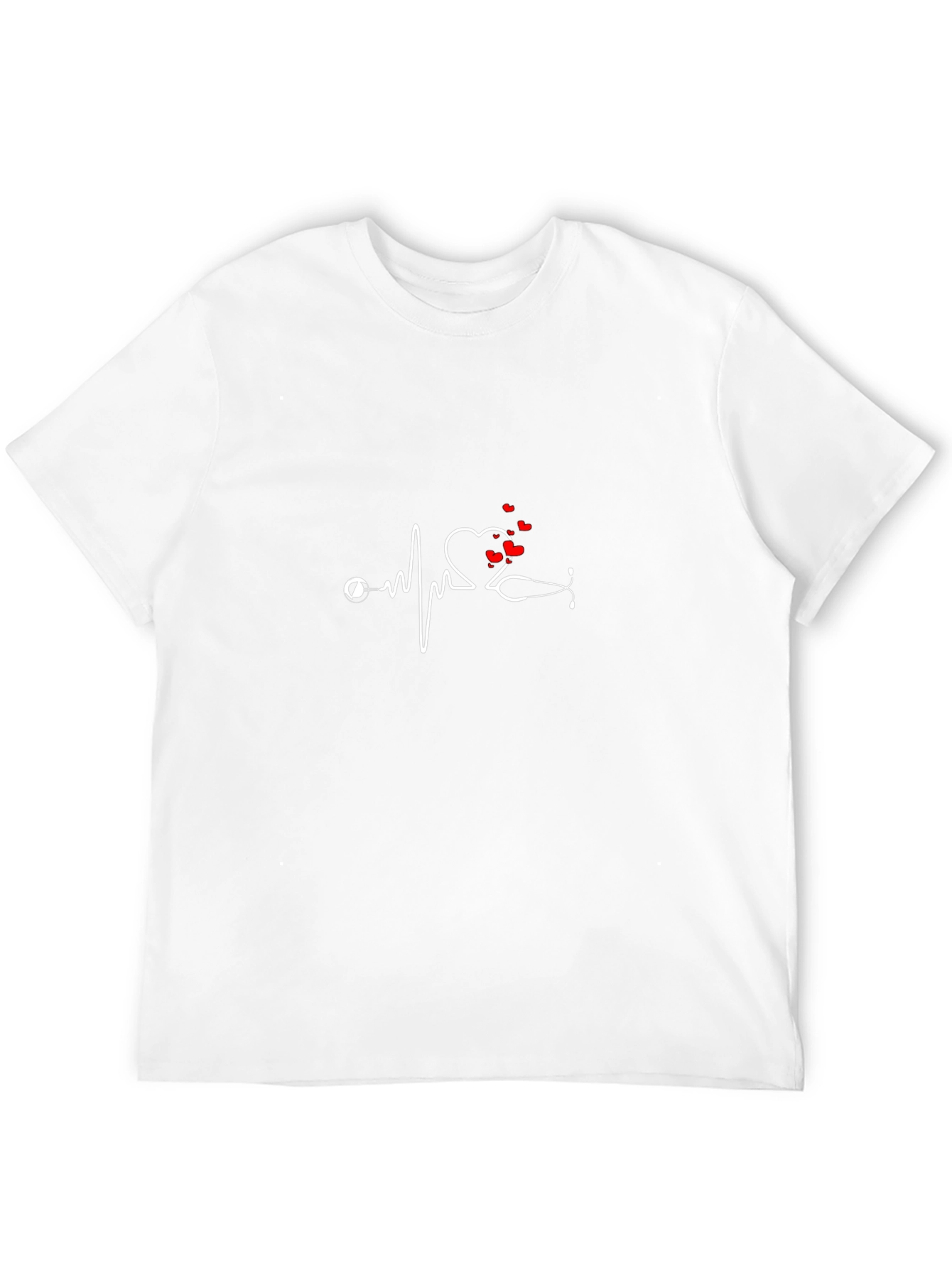 Heartbeat Stethoscope Graphic Tee - Black