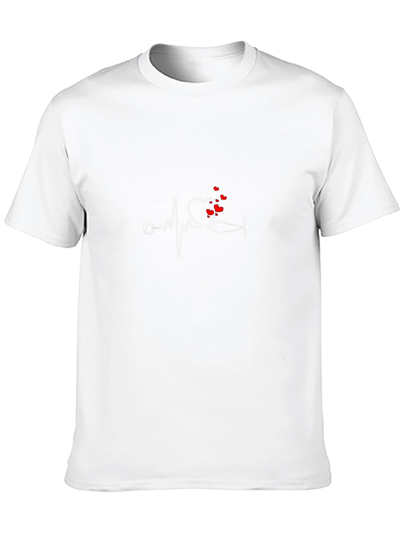 Heartbeat Stethoscope Graphic Tee - Black