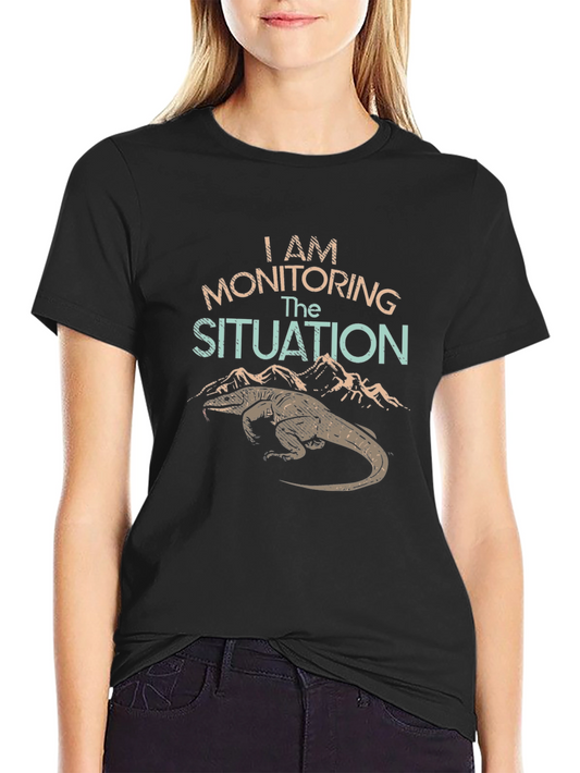 I Am Monitoring The Situation T-Shirt Lizard & Mountains