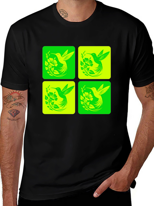 Hummingbird Graphic Tee - Trendy Nature Design