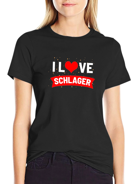 I Love Schlager Black T-Shirt