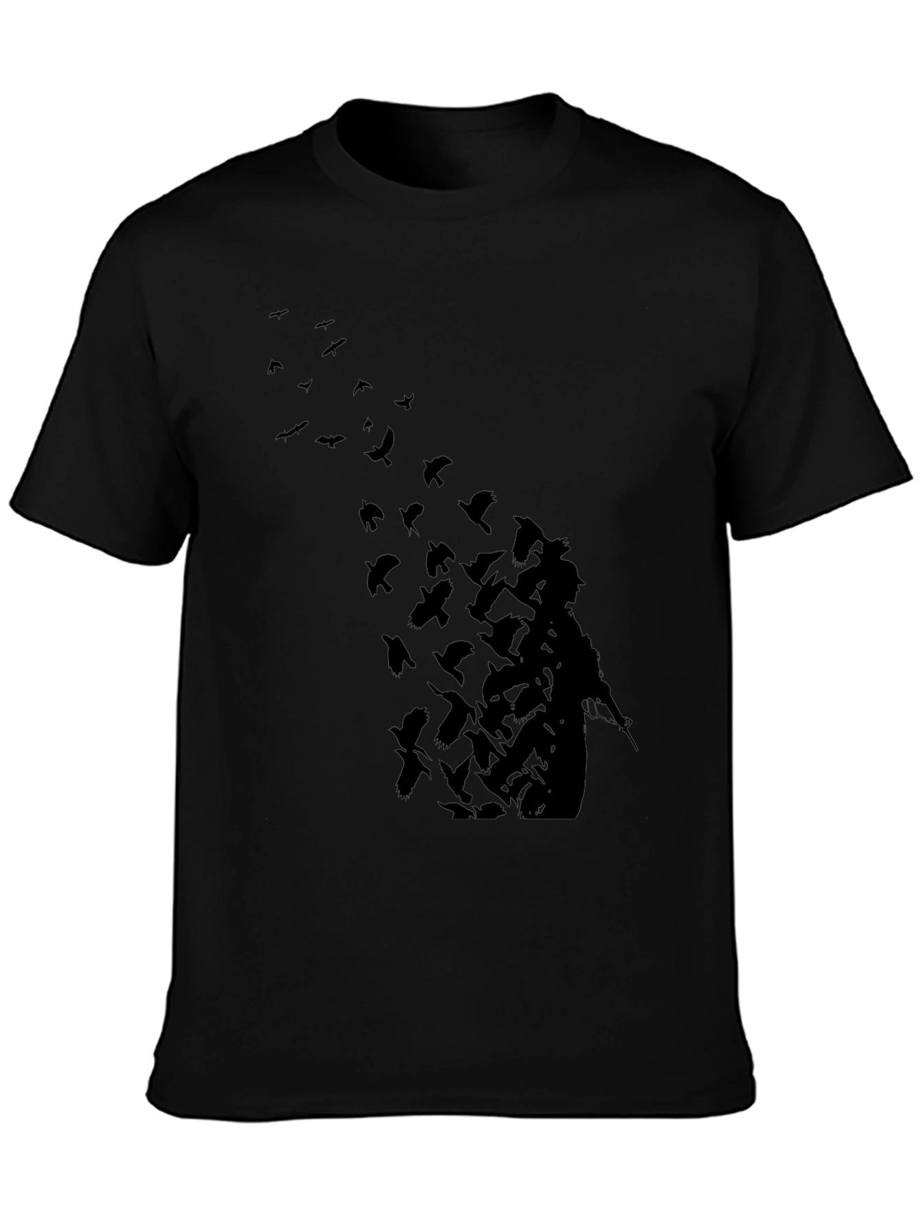 Mens Black Graphic Tee - Soldier into Birds
