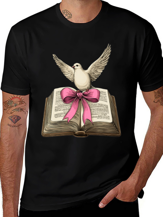Dove on Book T-Shirt - Peace & Knowledge