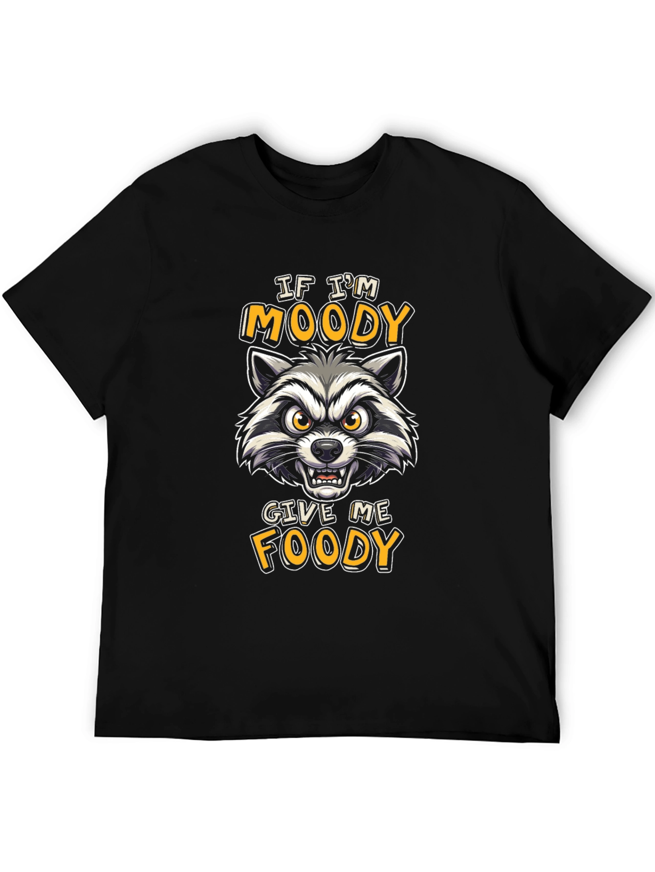 Moody Raccoon Graphic T-Shirt - Funny Foodie Tee
