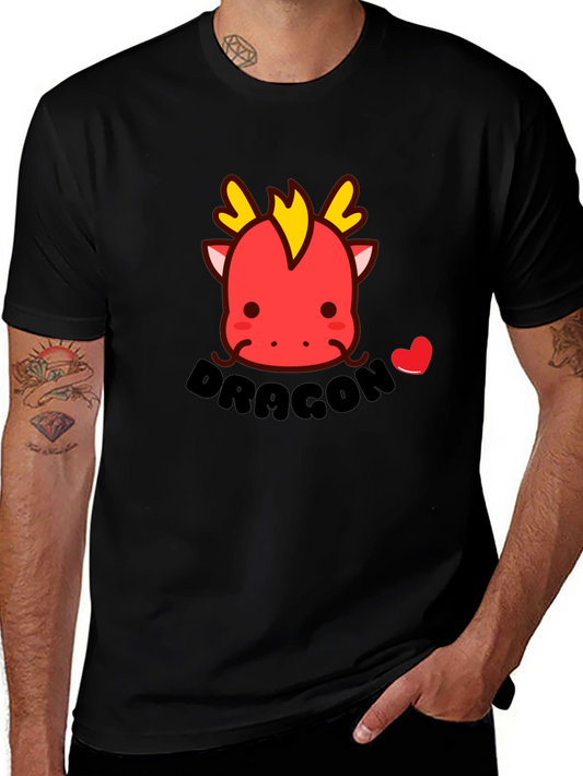 Cute Dragon T-Shirt - Black Cotton Tee