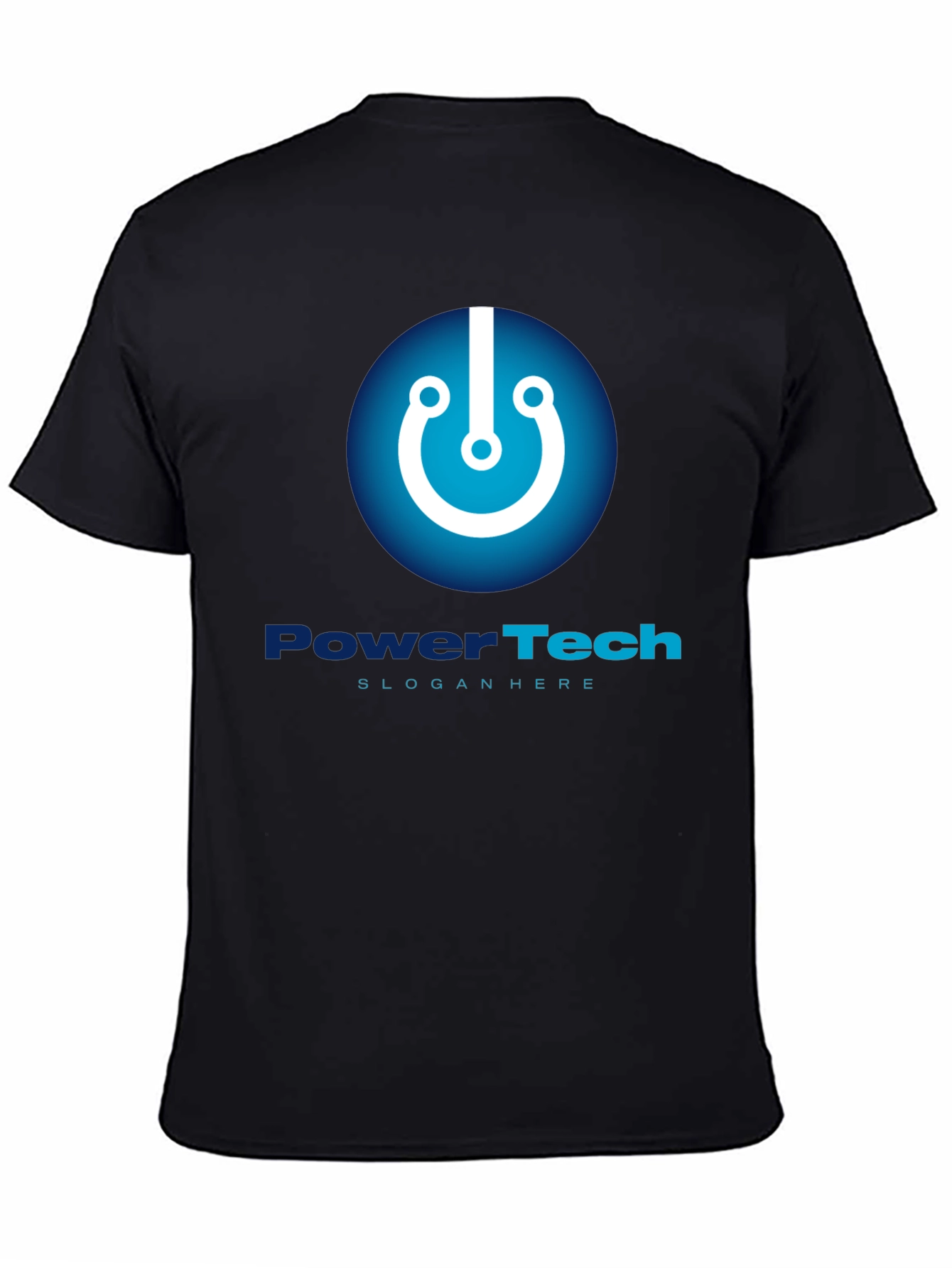 PowerTech Black T-Shirt - Modern Tech Design