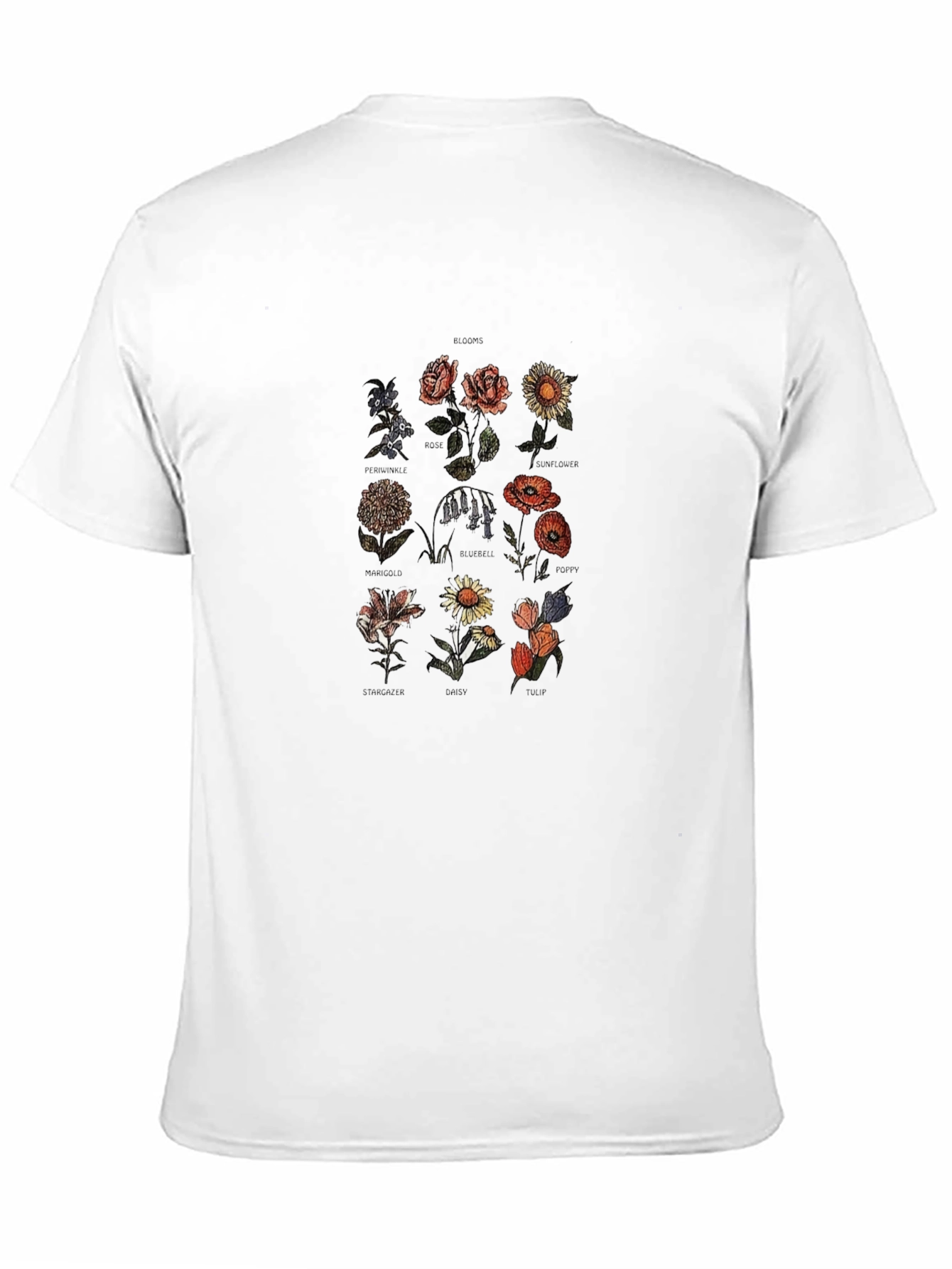 Botanical Flower Chart Graphic T-Shirt