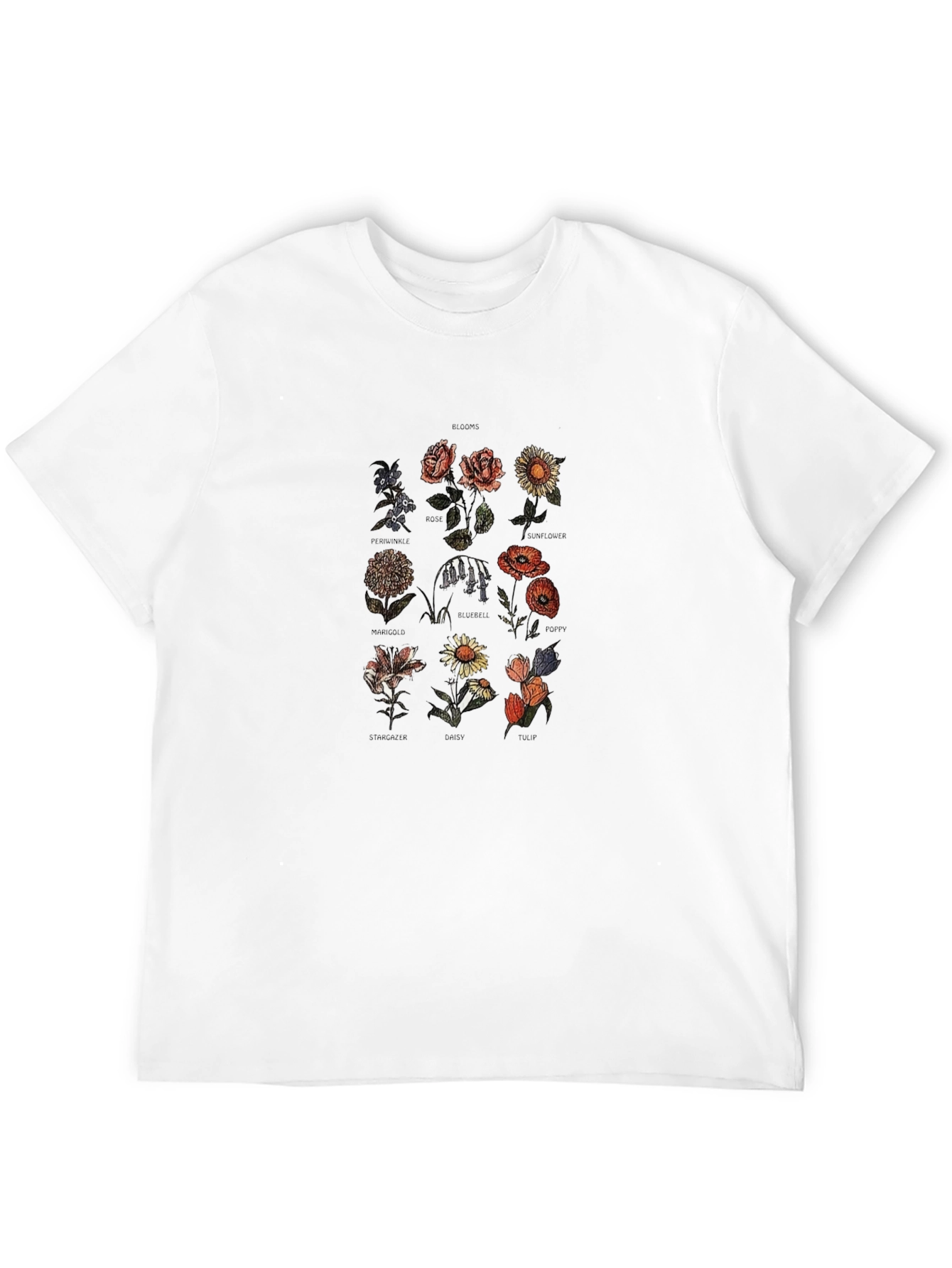 Botanical Flower Chart Graphic T-Shirt