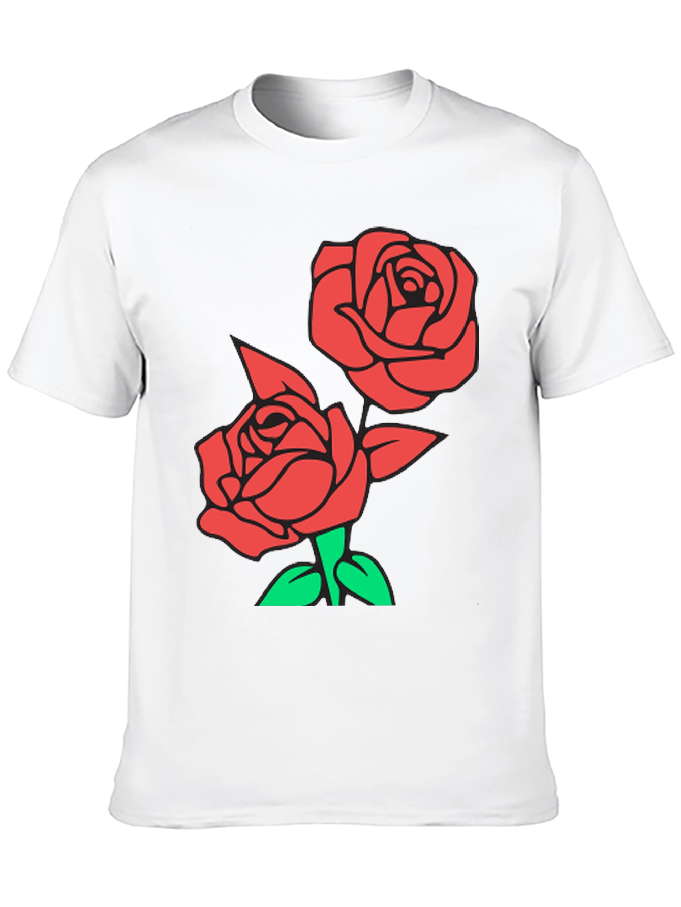 Red Rose Graphic Black T-Shirt