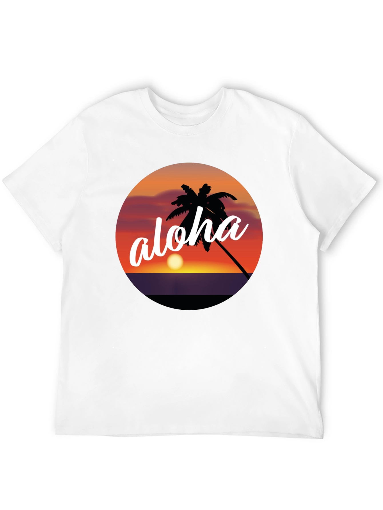 Aloha Palm Tree Sunset Graphic T-Shirt
