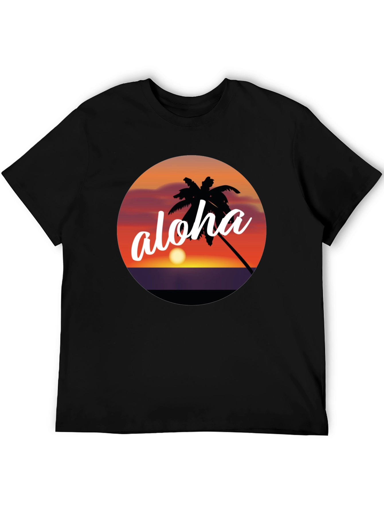 Aloha Palm Tree Sunset Graphic T-Shirt