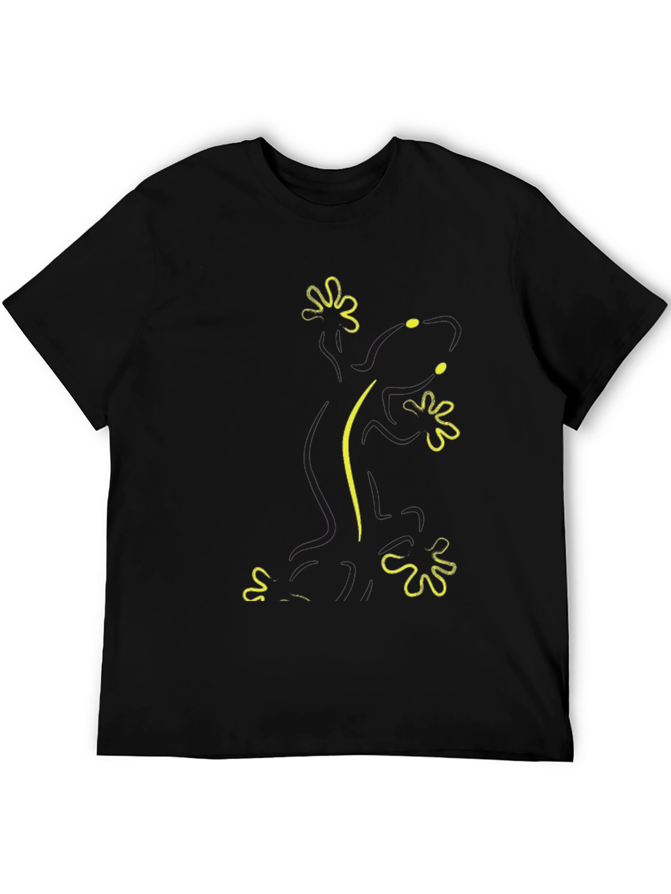 Mens Black T-Shirt with Gecko Design