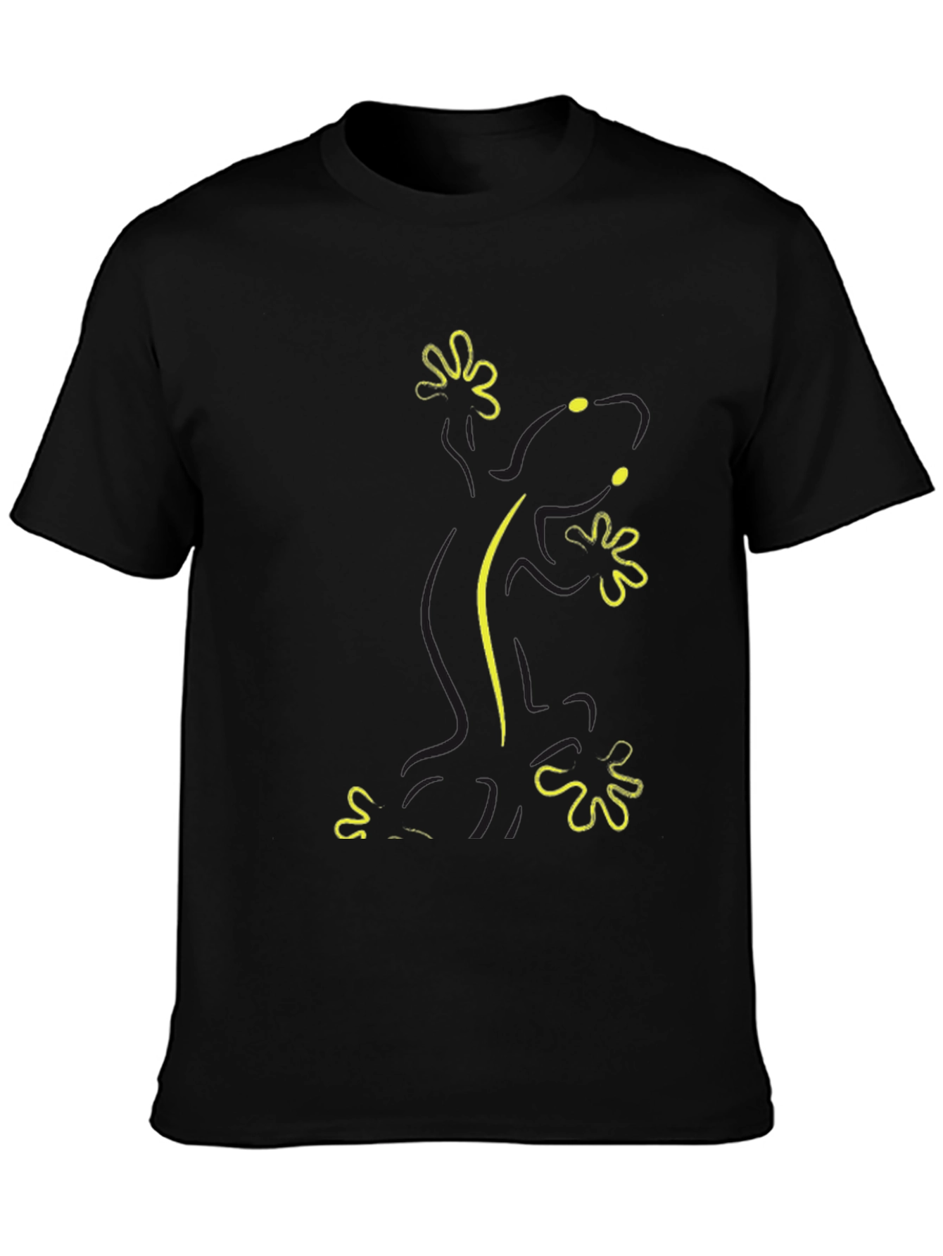 Mens Black T-Shirt with Gecko Design