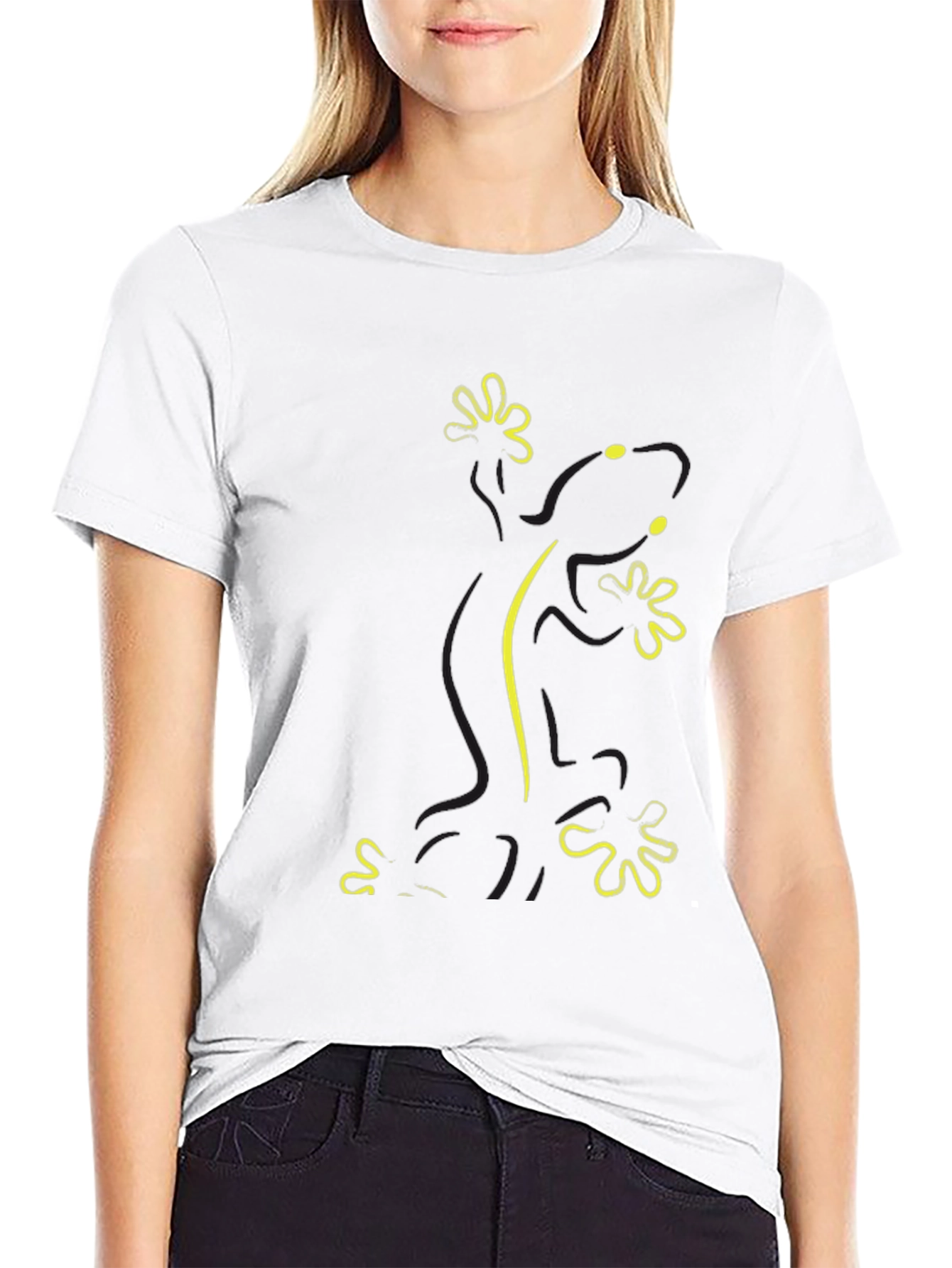 Mens Black T-Shirt with Gecko Design
