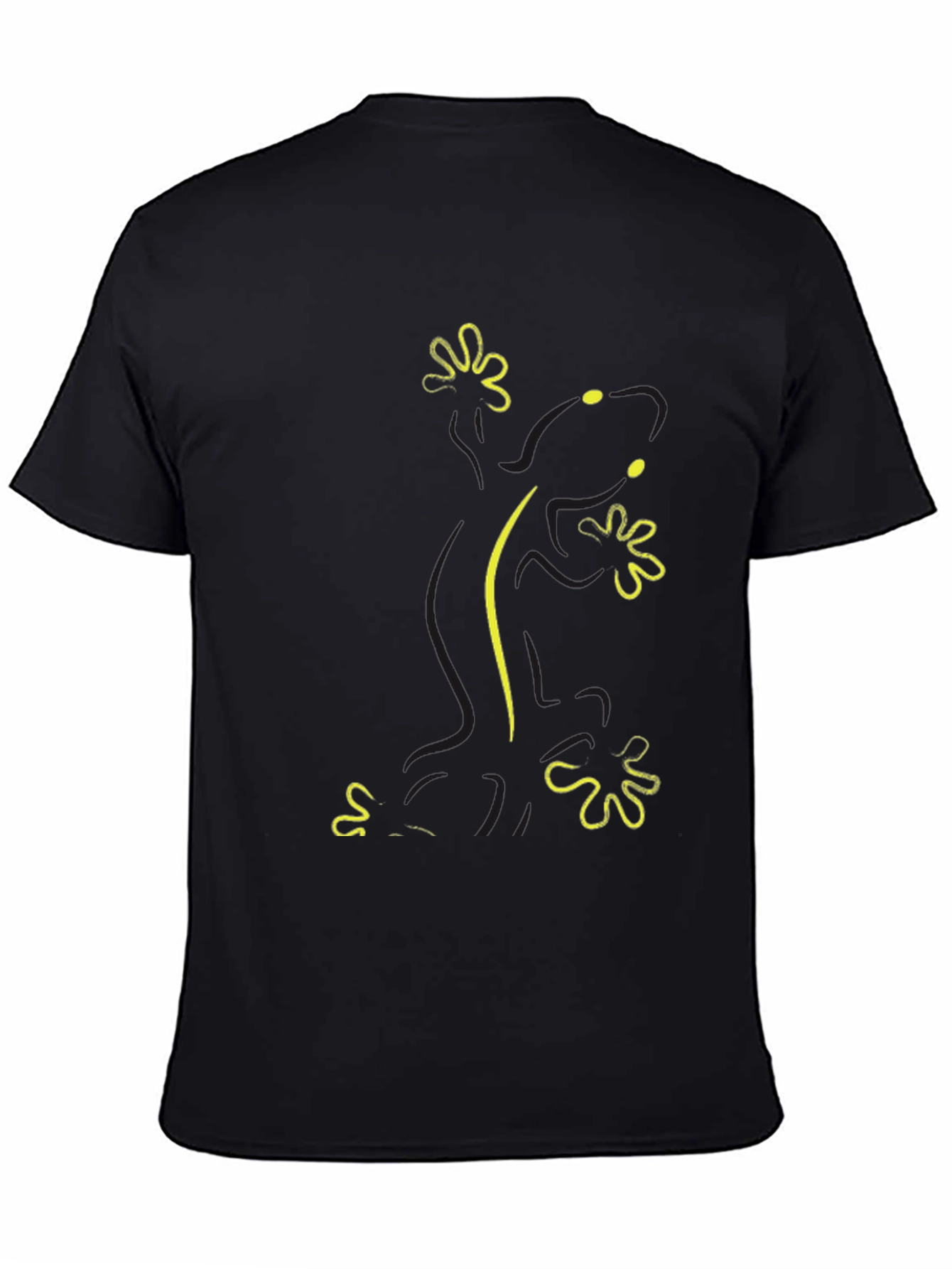 Mens Black T-Shirt with Gecko Design