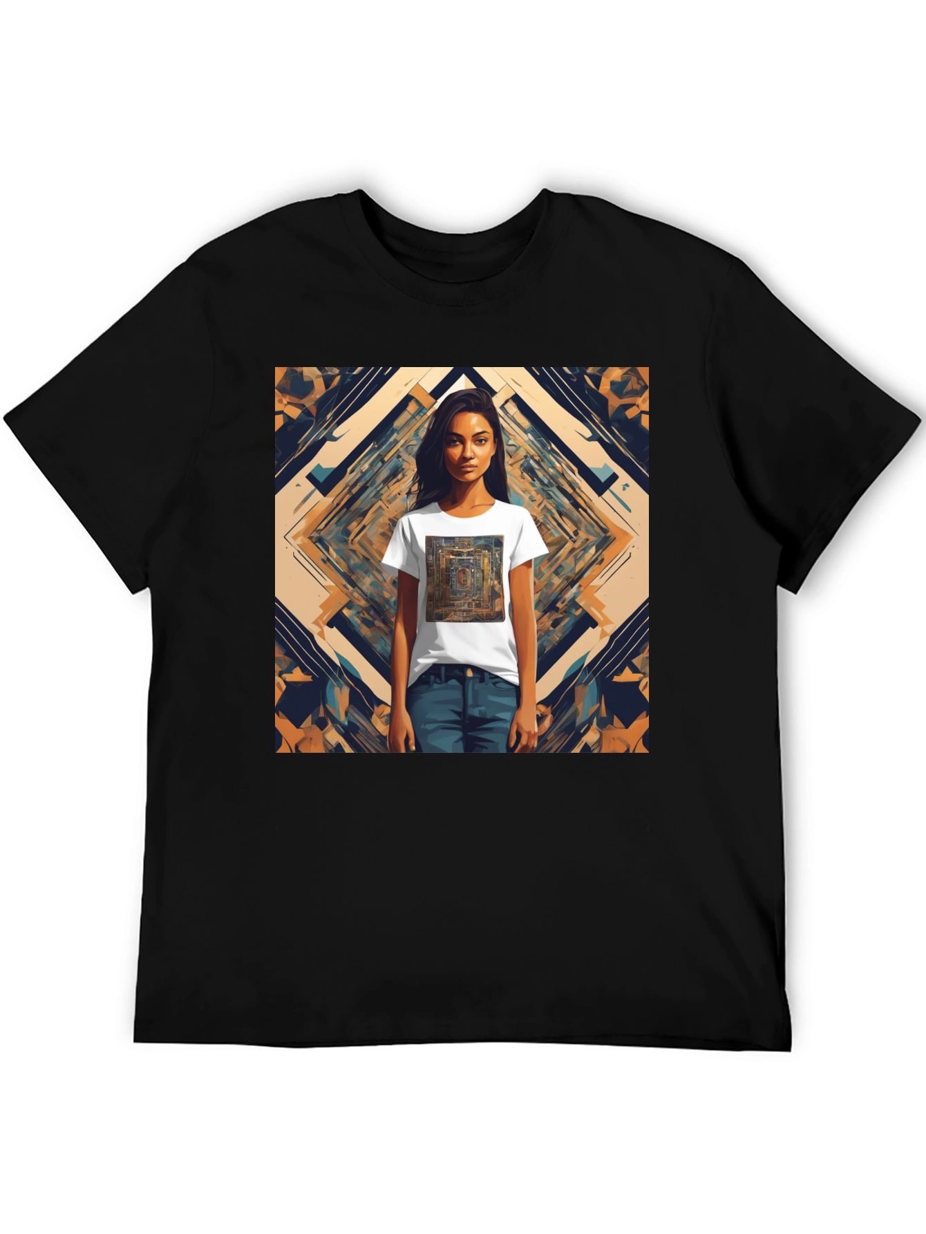 Abstract Graphic Tee - Edgy Style