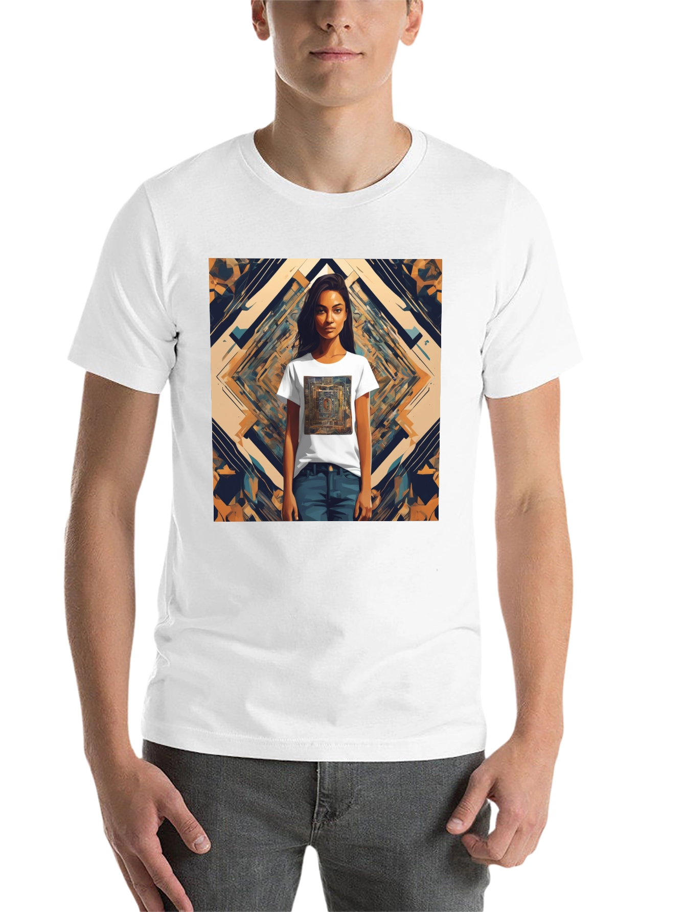 Abstract Graphic Tee - Edgy Style