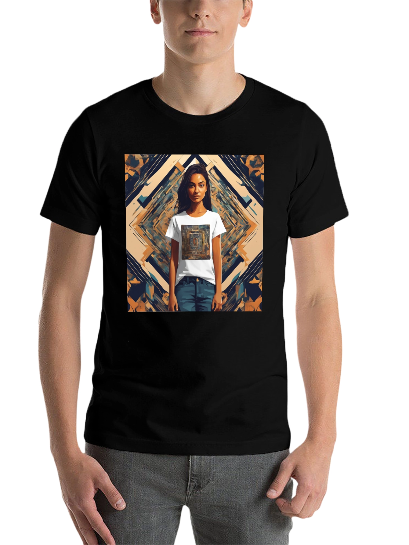 Abstract Graphic Tee - Edgy Style