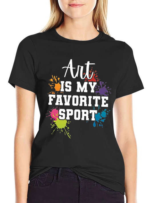 Art Is My Favorite Sport Black T-Shirt
