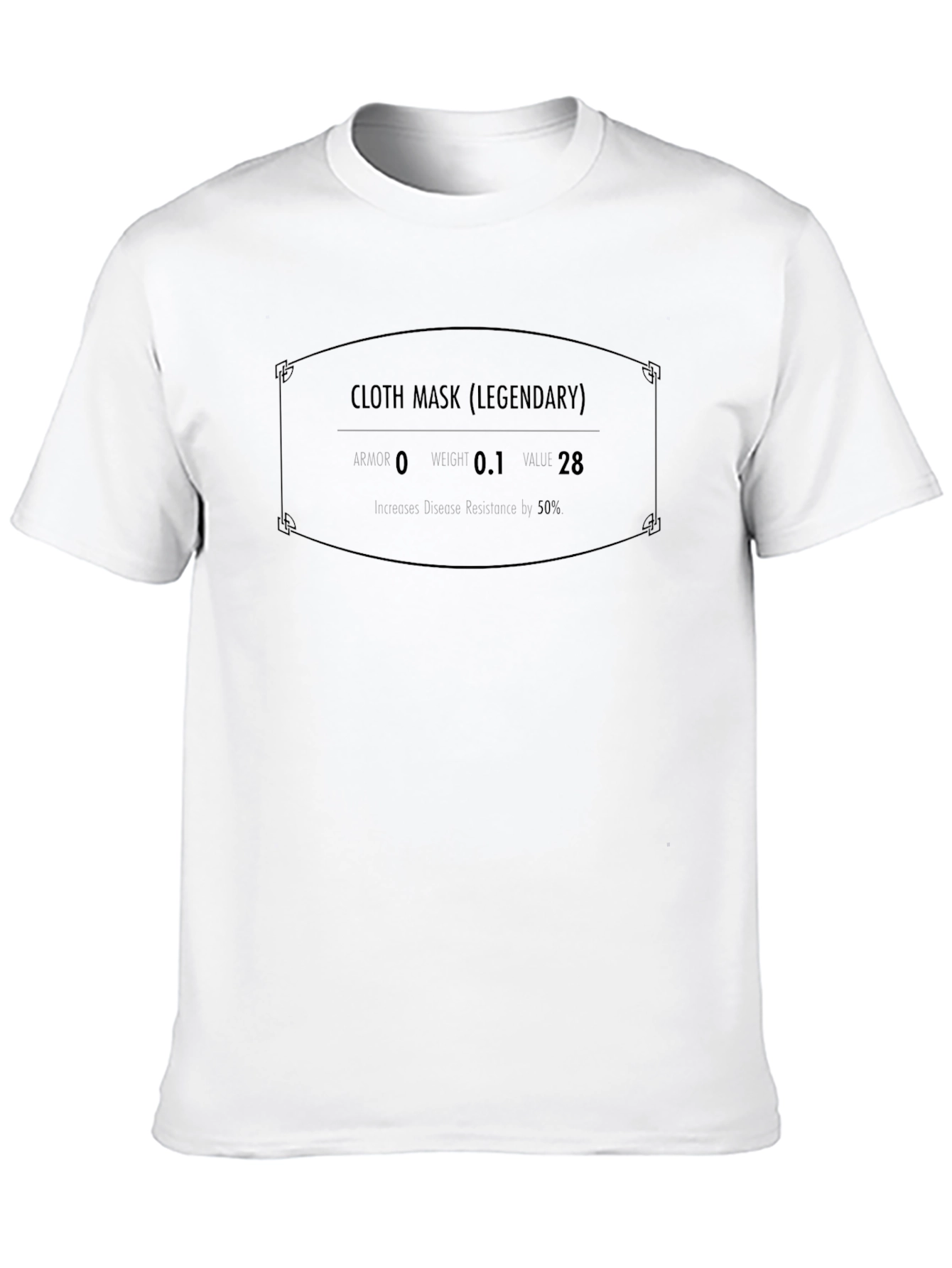 Skyrim Cloth Mask Legendary Black T-Shirt