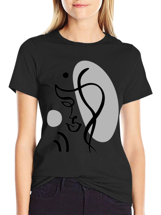 Abstract Face Graphic Tee - Modern Art T-Shirt