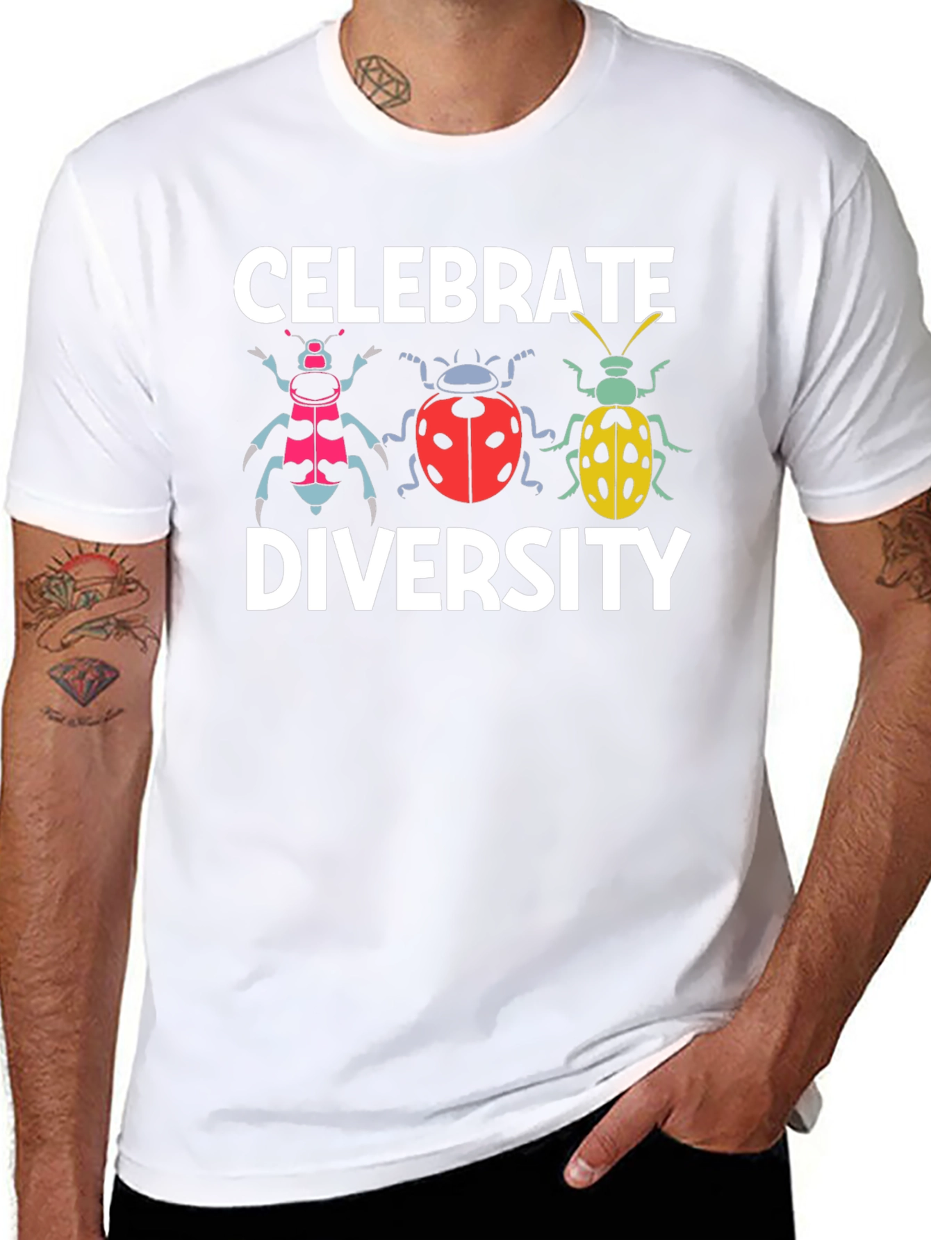 Celebrate Diversity Beetle Graphic T-Shirt