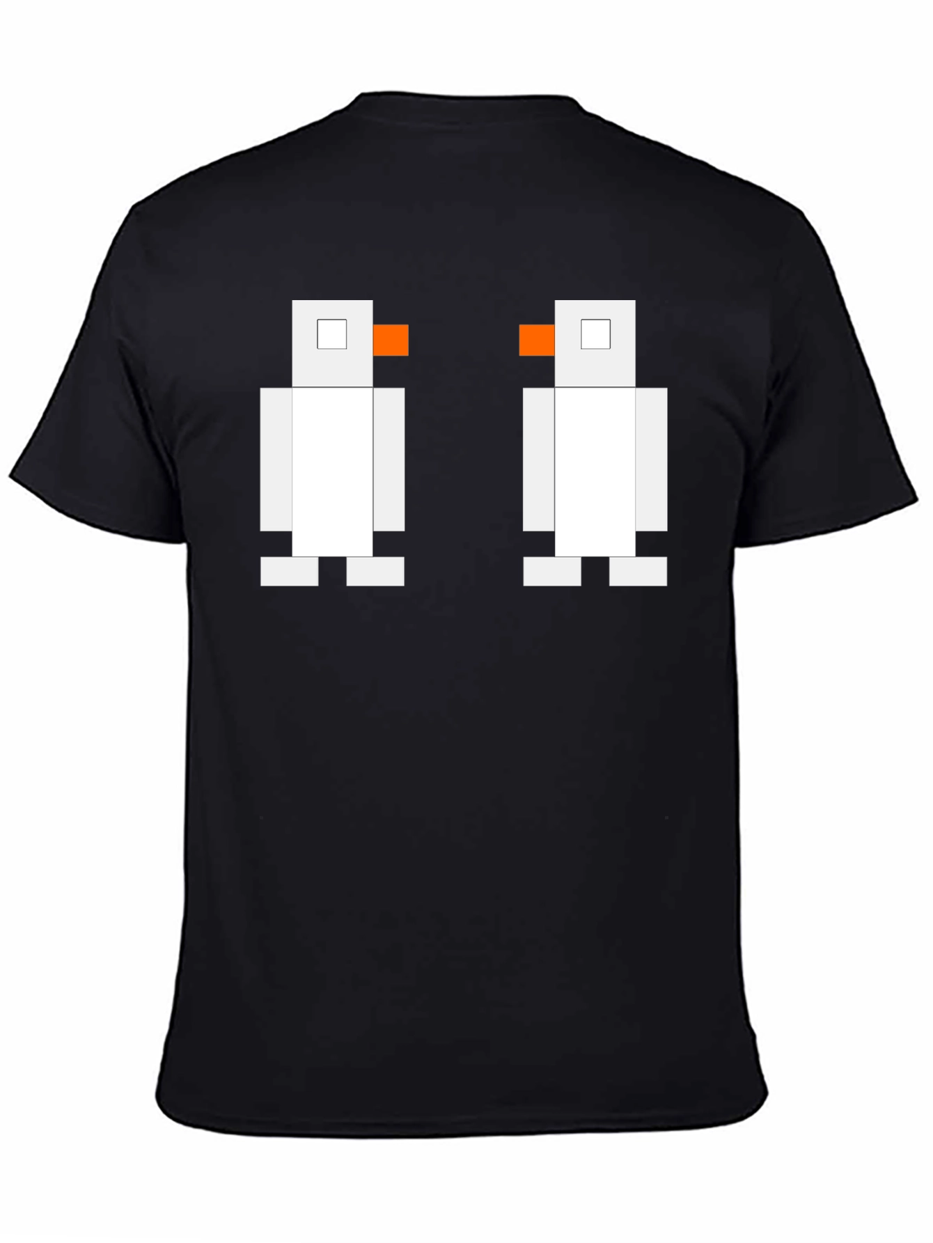 Pixelated Penguin Tee - Classic Black Cotton T-Shirt