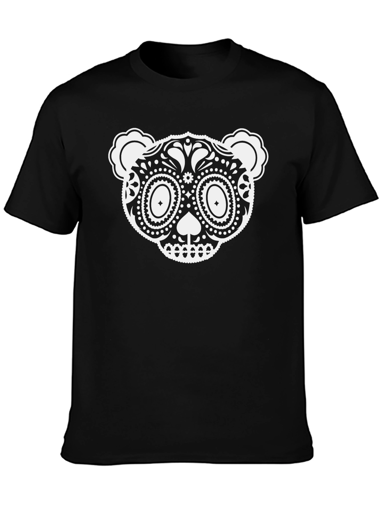 Sugar Skull Bear T-Shirt - Black Cotton Tee