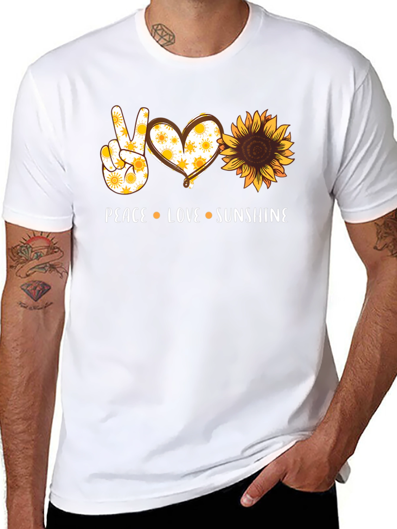 Peace Love Sunshine Graphic Tee - Black Unisex T-Shirt