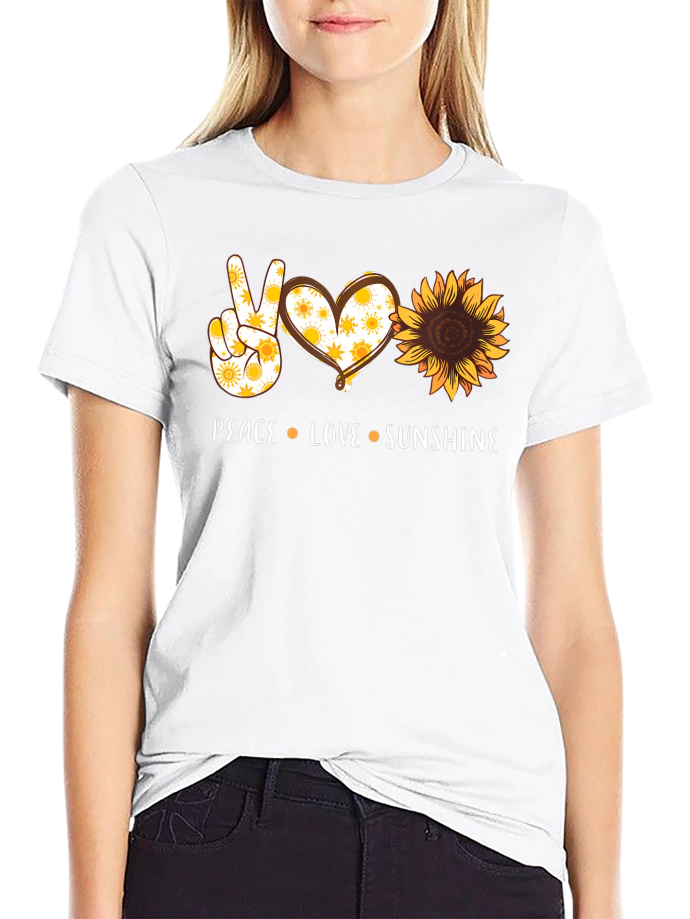 Peace Love Sunshine Graphic Tee - Black Unisex T-Shirt